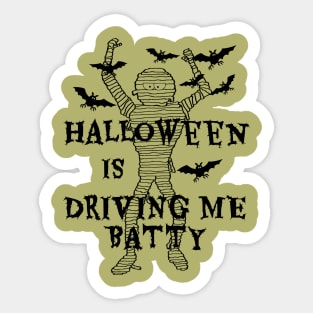 Funny Mummy Batty for Halloween Sticker